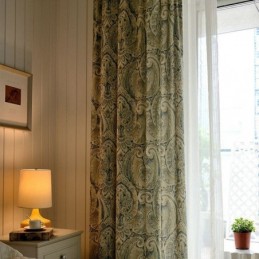 Mittatilaustyönä Tehty Amerikkalainen Vintage-Verho, Upea Toteemipainatus Olohuoneeseen