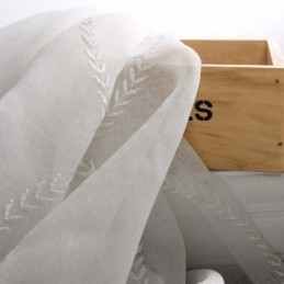 Moderni Hengittävä Läpikuultava Verho Mittatilaustyönä Tehty Verho 8-Muotoinen Kirjonta Olohuoneeseen