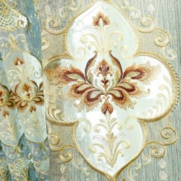 Chenille-Verho Mittatilaustyönä Tehty Verho Eurooppa-Tyylinen Kirjontakukka-Ikkunakäsittely