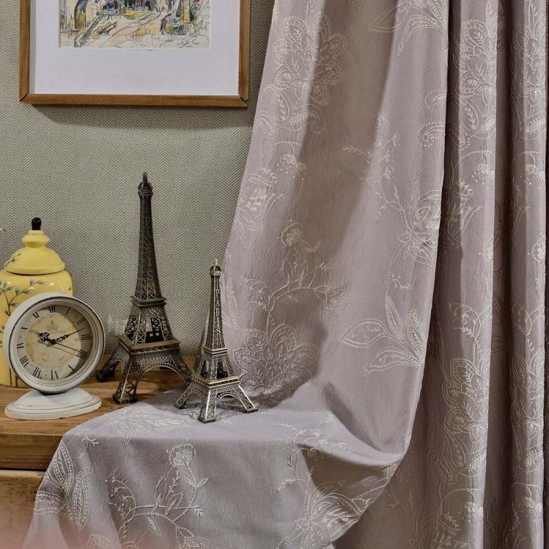 Retro Puolipimennysverho Mittatilaustyönä Tehty Verho Precision Jacquard Olohuoneeseen