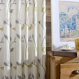 Pohjoismaiset Valkoiset Puolipimennysverhot, Perhoskukkakuvioinen Verho, Mittatilaustyönä Tehty, Olohuoneen Verho