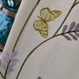 Pohjoismaiset Valkoiset Puolipimennysverhot, Perhoskukkakuvioinen Verho, Mittatilaustyönä Tehty, Olohuoneen Verho