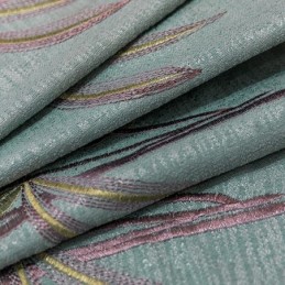 Chenille-Verho Mittatilaustyönä Tehtyyn Verhoon Moderni Kukkakirjonta