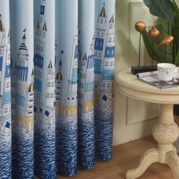 New Castle -Painetut Verhot, Eurooppalaiset Ikkunaverhot Olohuoneeseen Ja Makuuhuoneeseen