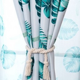 Modernit Trooppiset Painetut Verhot, Vihreät Lehdet, Ikkunaverho Olohuoneeseen