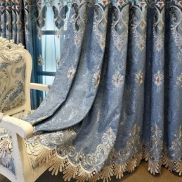 Chenille-Verho Mittatilaustyönä Tehty Verho Eurooppalaistyylinen Ikkunakäsittely Olohuoneeseen