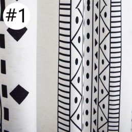 Geometriset Painetut Verhot, Puolipimennysverhot, Tupsu, Puuvillapellavaverho Olohuoneeseen