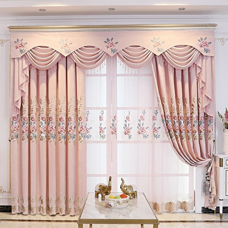 Kotiverhot Mittatilaustyönä Tehdyt Verhot Eurooppalaistyylinen Kukkakirjonta