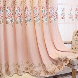 Kotiverhot Mittatilaustyönä Tehdyt Verhot Eurooppalaistyylinen Kukkakirjonta