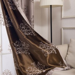 Modernit Pimennysverhot, Puunväriset Jacquard-Sävyiset Kangasverhot