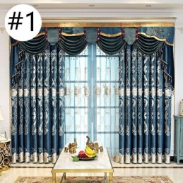 Chenille-Verho Mittatilaustyönä Tehtyyn Verhoon Eurooppalaistyylinen Kukkakirjonta