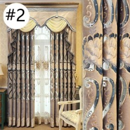 Chenille-Verho Mittatilaustyönä Tehtyyn Verhoon Eurooppalaistyylinen Kukkakirjonta