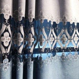 Chenille-Verho Mittatilaustyönä Tehtyyn Verhoon Eurooppalaistyylinen Kukkakirjonta