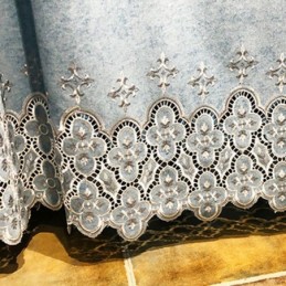 Chenille-Verho Mittatilaustyönä Tehtyyn Verhoon Eurooppalaistyylinen Kukkakirjonta