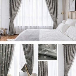 Moderni Mittatilaustyönä Tehty Verho Kukkakuvioinen Verho Koti