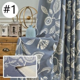 Moderni Mittatilaustyönä Tehty Verho Puuvillakasveilla Painettu Verho