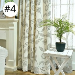 Moderni Mittatilaustyönä Tehty Verho Puuvillakasveilla Painettu Verho