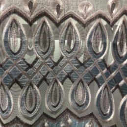 Chenille-Verho Mittatilaustyönä Tehty Verho Moderni Kirjonta Olohuone