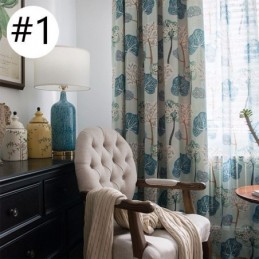 Moderni Mittatilaustyönä Tehty Verho Puuvillakuvioinen Puukuvioinen Verho