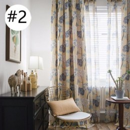 Moderni Mittatilaustyönä Tehty Verho Puuvillakuvioinen Puukuvioinen Verho