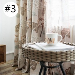 Moderni Mittatilaustyönä Tehty Verho Puuvillakuvioinen Puukuvioinen Verho