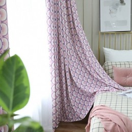 Moderni Mittatilaustyönä Tehty Verho Puuvillaverho Kalansuomukuviolla