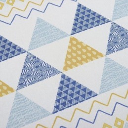 Moderni Mittatilaustyönä Tehty Verho Puuvillainen Kolmiokuvioinen Verho