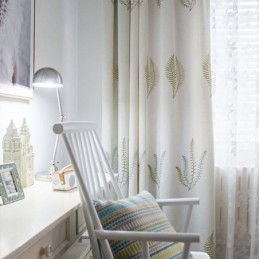 Mittatilaustyönä Tehty Pohjoismainen Verho Lehtikuvioinen Verho Koti