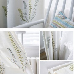 Mittatilaustyönä Tehty Pohjoismainen Verho Lehtikuvioinen Verho Koti