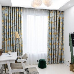 Moderni Mittatilaustyönä Tehty Verho Verhokukkien Painatus Koti