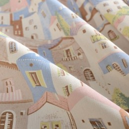 Mittatilaustyönä Valmistettu Pohjoismainen Verho Puuvillakankaasta Painettu Verho