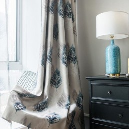 Moderni Mittatilaustyönä Tehty Verho Verhohöyhenet Painatus Koti