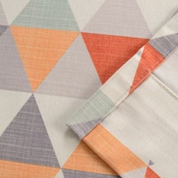 Moderni Mittatilaustyönä Tehty Verho Puuvillainen Kolmiokuvioinen Verho