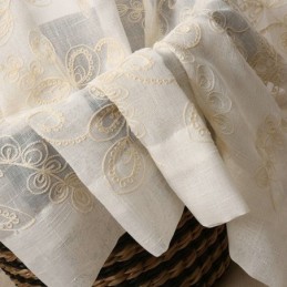 Yksinkertainen Läpikuultava Verho Mittatilaustyönä Tehty Verho Abstrakti Kukkakirjonta Ikkunakäsittely