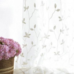 Eurooppalainen Pastoraalityylinen Läpikuultava Verho Mittatilaustyönä Kohokuvioidulla Verholla