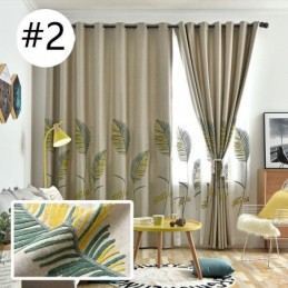 Mittatilaustyönä Valmistettu Pohjoismainen Verho Lehtikuvioinen Polyesteriverho