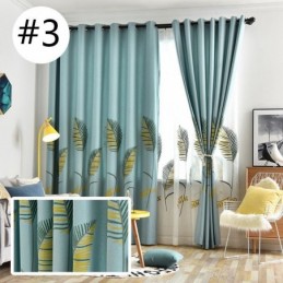 Mittatilaustyönä Valmistettu Pohjoismainen Verho Lehtikuvioinen Polyesteriverho