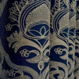 Nordic Simple Curtain Mittatilaustyönä Verho Sininen Kirjonta Olohuoneen Kangas