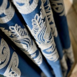 Nordic Simple Curtain Mittatilaustyönä Verho Sininen Kirjonta Olohuoneen Kangas