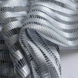 Moderni Yksinkertainen Läpikuultava Verho Mittatilaustyönä Harmaan Raidallinen Jacquard-Olohuoneen Kangas