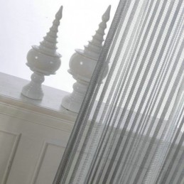 Moderni Yksinkertainen Läpikuultava Verho Mittatilaustyönä Harmaan Raidallinen Jacquard-Olohuoneen Kangas