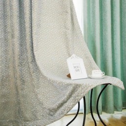 Pohjoismainen Abstrakti Tyyli -Verho Mittatilaustyönä, Verho Sokkelo, Jarquard-Kuvio, Olohuoneen Bice Chenille -Pimennyskangas