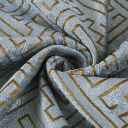 Pohjoismainen Abstrakti Tyyli -Verho Mittatilaustyönä, Verho Sokkelo, Jarquard-Kuvio, Olohuoneen Bice Chenille -Pimennyskangas