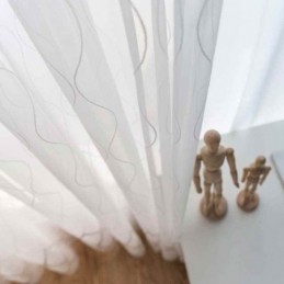 Moderni Yksinkertainen Läpikuultava Verho Mittatilaustyönä Verhogeometria Jacquard-Olohuoneen Kangas