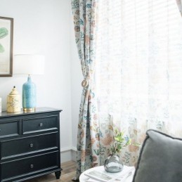 Amerikkalainen Sarjakuvakuvioinen Läpikuultava Verho, Mittatilaustyönä Tehty Verho, Meritähtikuvioinen, Makuuhuoneen Ja Lastenhuoneen Kangas