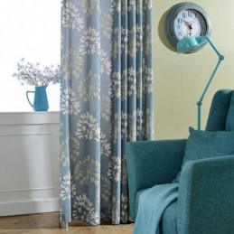 Japanilainen Yksinkertainen Verho Mittatilaustyönä Tehty Verho Sininen Kukkakuvio