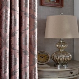 Eurooppalainen Maaseudun Verho Mittatilaustyönä Tehty Verho Pinkki Jacquard-Makuuhuoneen Pimennyskangas