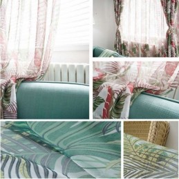 Amerikkalainen Maaseudun Läpikuultava Verho Mittatilaustyönä Tehty Verho, Ainutlaatuiset Lehdet, Kirjonta, Hengittävä Kangas