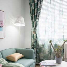 Amerikkalainen Maaseudun Läpikuultava Verho Mittatilaustyönä Tehty Verho, Ainutlaatuiset Lehdet, Kirjonta, Hengittävä Kangas