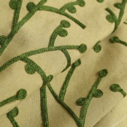 Amerikkalainen Antiikkinen Verho, Mittatilaustyönä Tehty Verho, Keltainen Kirjonta, Ympäristöä Suojaava Puuvillainen Pellavakangas